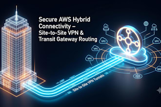 configure secure AWS site to site VPN and transit gateway networking