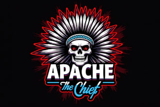 design super apache head logo with express delivery