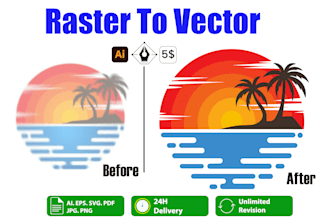 convert raster to vector artwork for print in illustrator