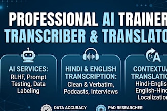do ai training , hindi transcription and translation