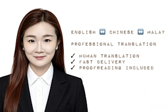 do english, chinese and malay translation