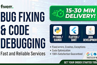 do python django java and flutter code debugging or bug fixing