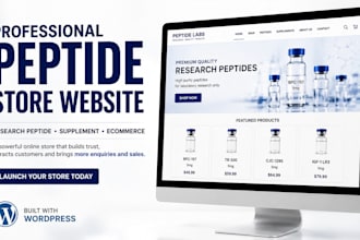 build peptide website, research peptide store, supplement website