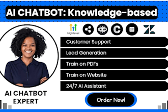 build knowledge base ai chatbot, train on website PDF document, voiceflow on ghl