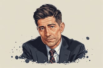 paint a high quality hedcut wsj style portrait from a photo for you