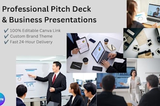 design professional canva pitch deck and business presentation slides