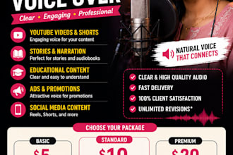 provide clear and engaging tamil female voice over