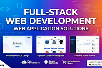 develop complete custom full stack web applications with backend