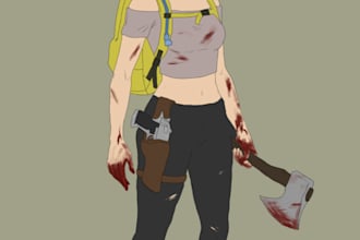 create custom project zomboid style character art for you