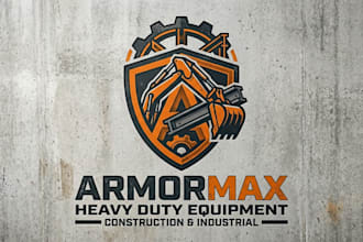 design a powerful heavy duty logo for construction, industrial