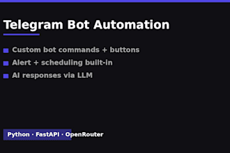 build custom telegram bot for automation and alerts