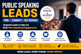 generate qualified public speaking leads and booked speaking gigs for speakers