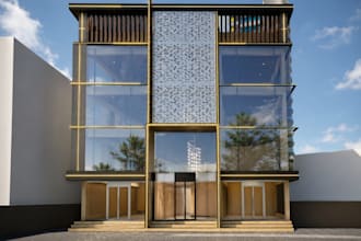 design a realistic render of your house, office, hotel