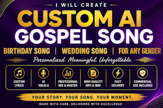 create custom ai gospel song birthday song wedding song for any gender