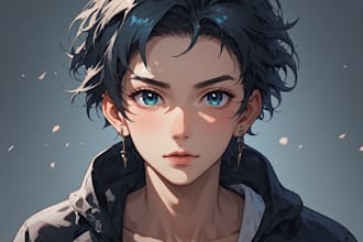 draw anime character art for your vtuber or fanart