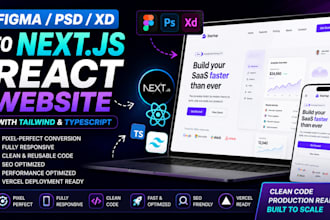 convert figma PSD xd to nextjs react website with tailwind typescript