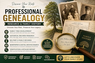 conduct professional genealogy family history research