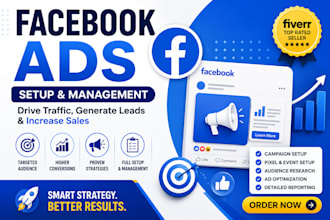 setup facebook ads campaign for leads, sales and conversion