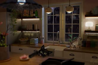 create an atmospheric 3d blender scene