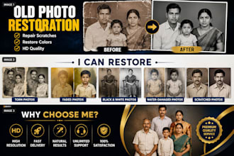 professionally restore old damaged photo