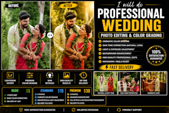 do cinematic wedding photo editing in lightroom