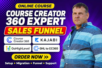 course creator 360 kajabi online course sales funnel gohighlevel to cc360