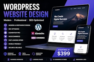 design a modern wordpress website with SEO, speed and 3d animations