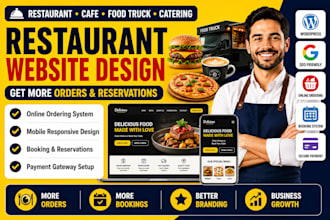design restaurant cafe food truck catering website with online ordering system