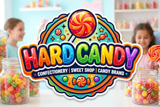 design a bold hard candy logo for confectionery, sweet shop and candy brand