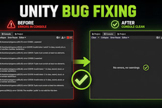 fix bugs and write c sharp scripts in unity
