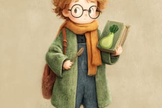 make children book cover illustration and kids book cover