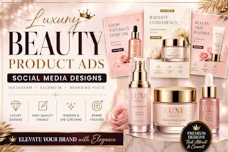 design luxury beauty product ads and social media posts