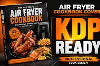 design your air fryer cookbook cover for KDP