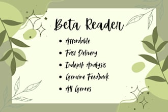 beta read and critique your novel and short story