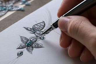 create an expert custom engagement ring sketch
