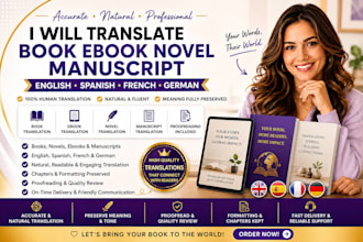translate book ebook novel manuscript english spanish french german
