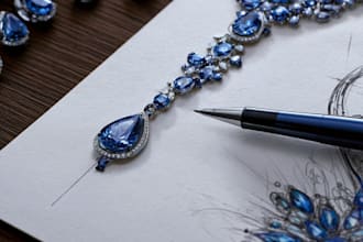 do hand sketch jewelry design and technical