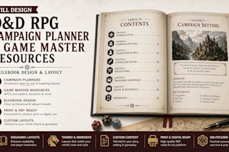 design dnd rpg campaign planner game master resources rulebook design and layout