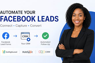 connect facebook lead forms to gohighlevel CRM, hubspot, zoho with automation