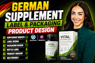 german supplement website german wordpress peptide website german label design