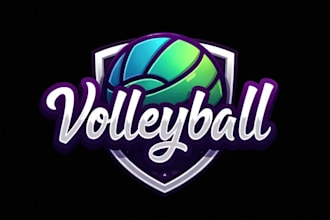 make a high quality volleyball sport logo in one day