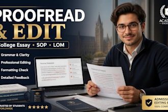 proofread and edit your college application essay, sop, and letter of motivation