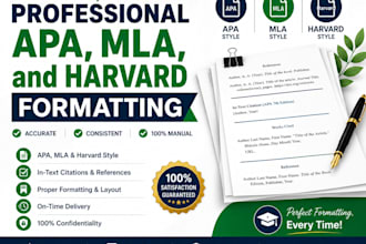 provide professional apa, mla, and harvard formatting