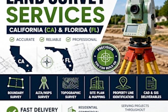 provide land survey alta boundary and topographic surveys in ca fl