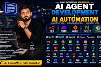 develop ai chatbot, dashbord, agent, ai automations using openai n8n make com