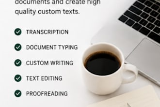 create custom texts and transcribe documents