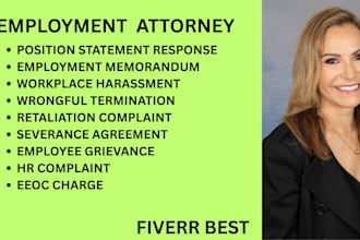 be your employment lawyer for eeoc claims, harassment, and wrongful termination