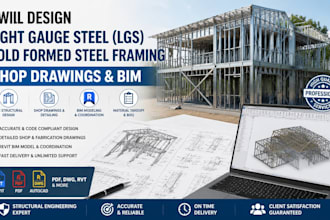 design light gauge steel lgs cold formed steel framing shop drawings bim