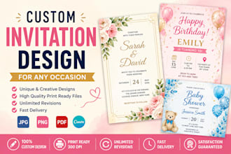 design a custom invitation card for any event
