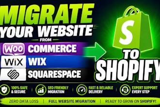 migrate your website from woo commerce wix squarespace to shopify